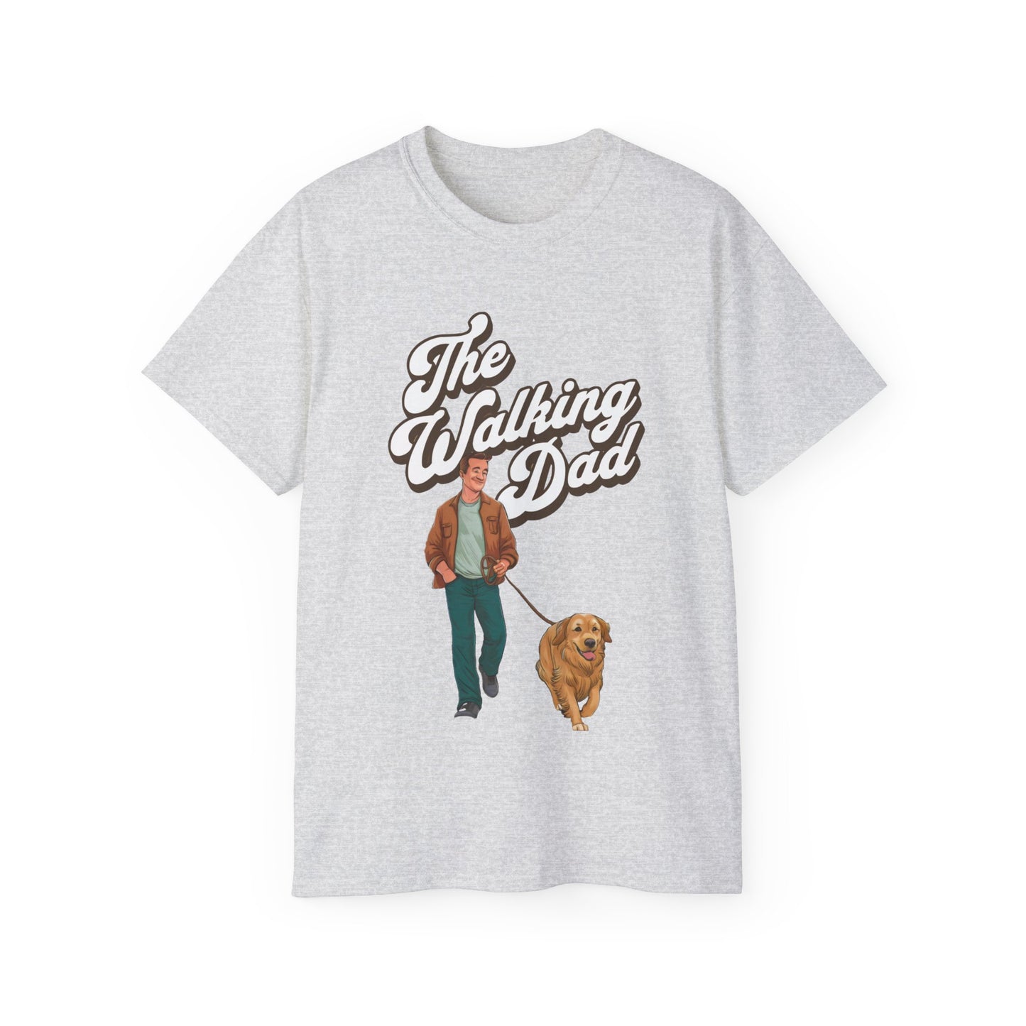 Cute Funny Dog Cartoon the Walking Dad Meme Unisex Organic T-Shirt