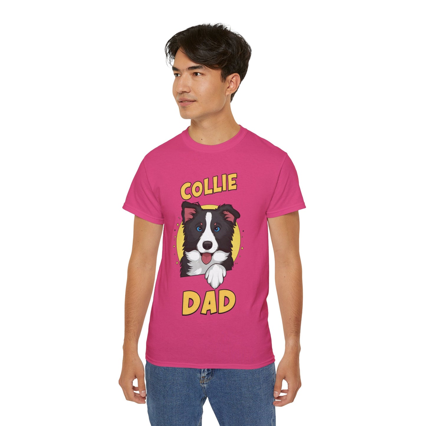 Cute Cartoon Collie Dad Organic T-Shirt