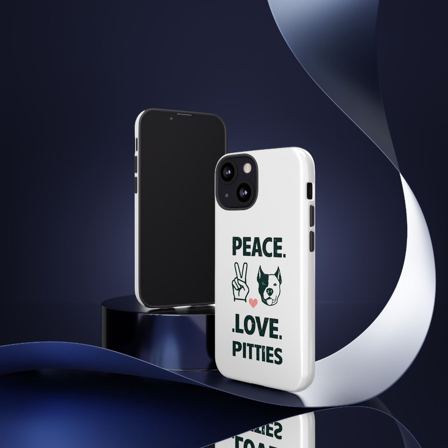 Cute Dog Cartoon Peace Love Pitties iPhone Tough Cases