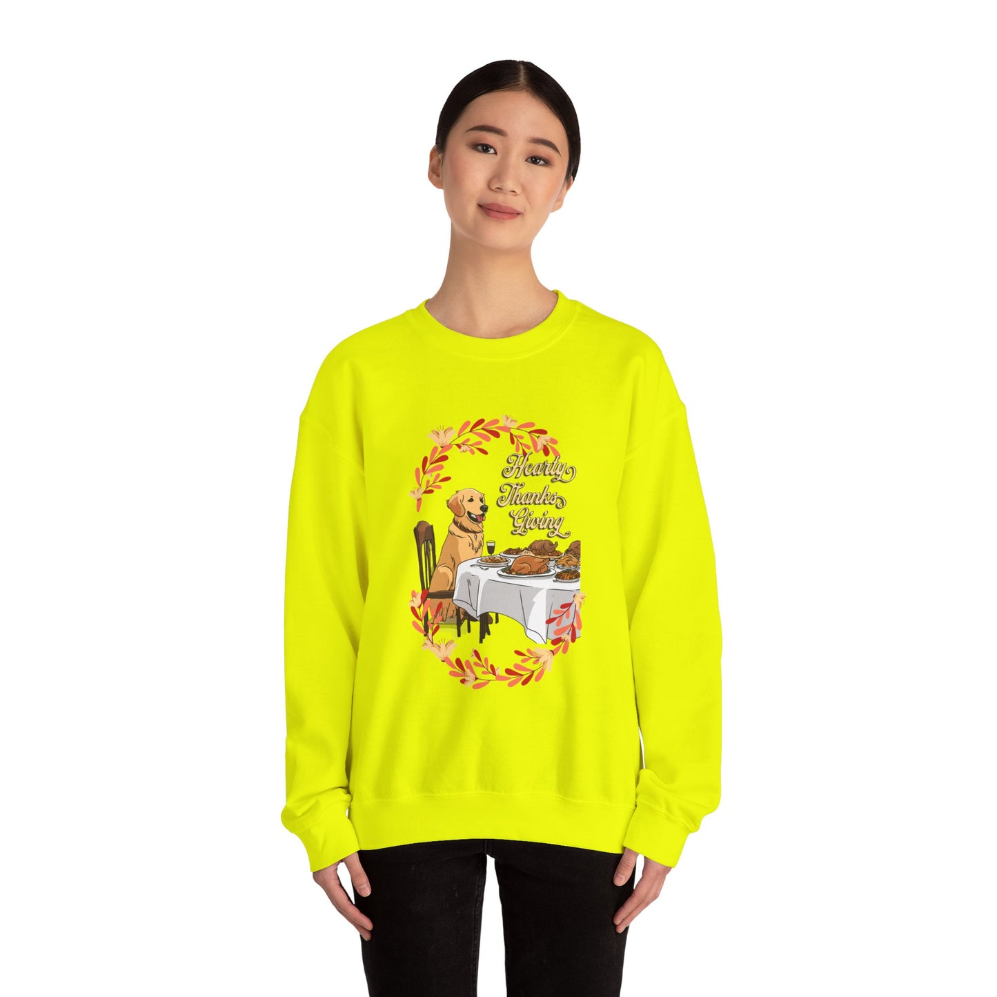 Golden Retriever Hearty Thanksgiving Unisex Crewneck Sweatshirt