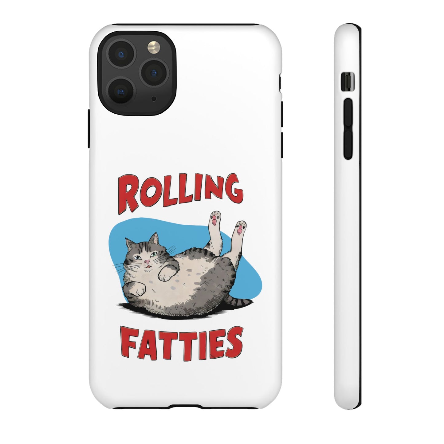 Cute Funny Cat Cartoon Rolling Fatties Meme iPhone Tough Cases