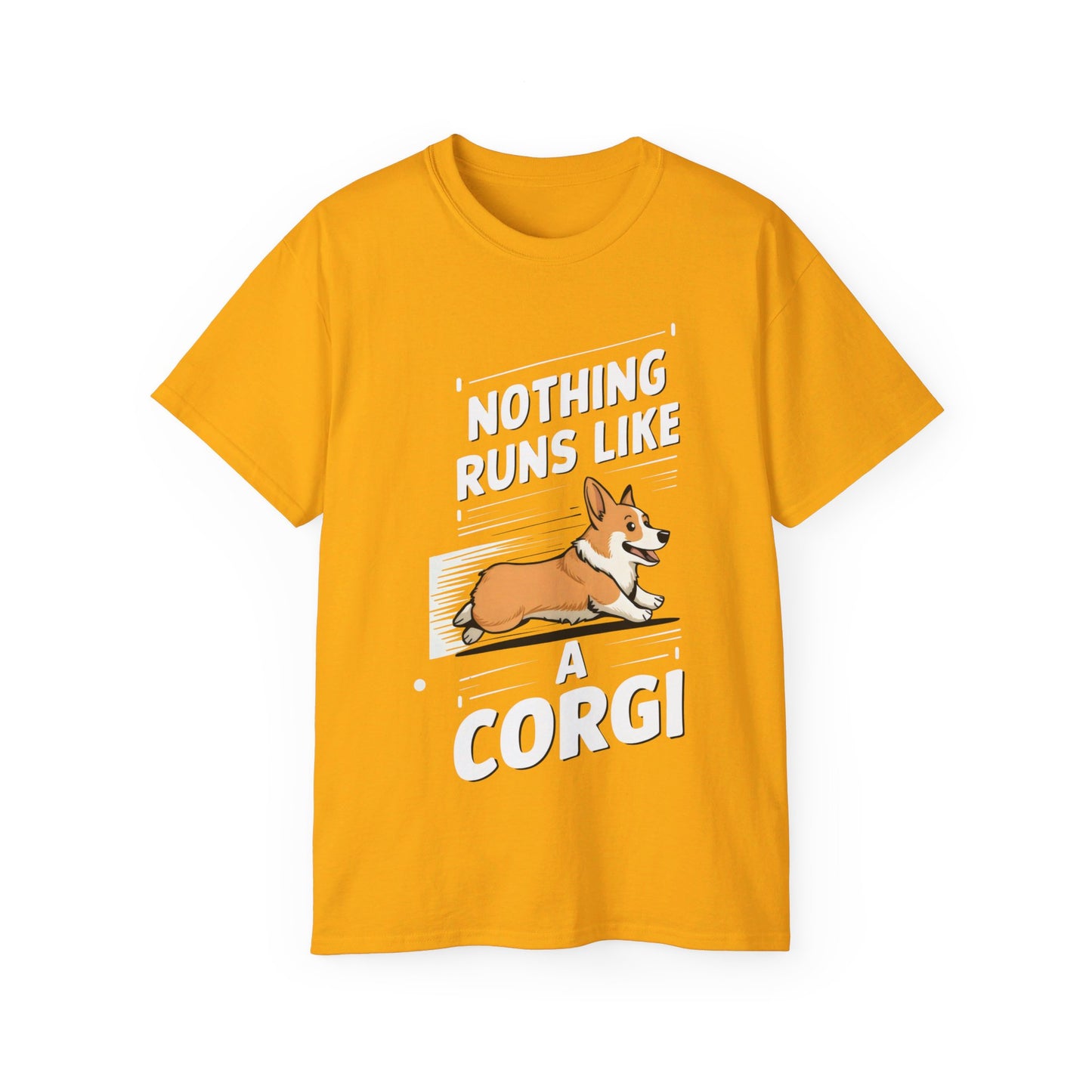 Cute Dog Cartoon Nothing Runs Like a Corgi Unisex Organic T-Shirt