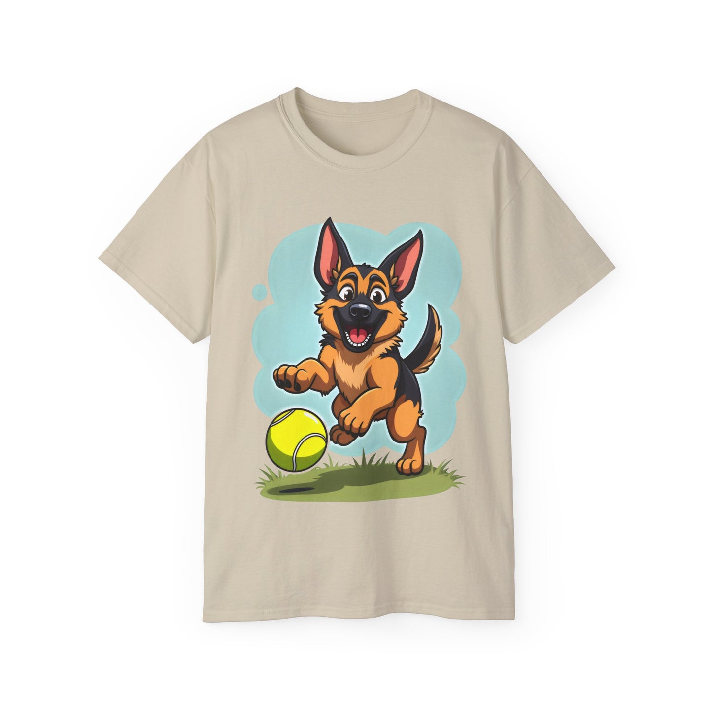 Cute Dog Cartoon German Shepherd Organic T-Shirt