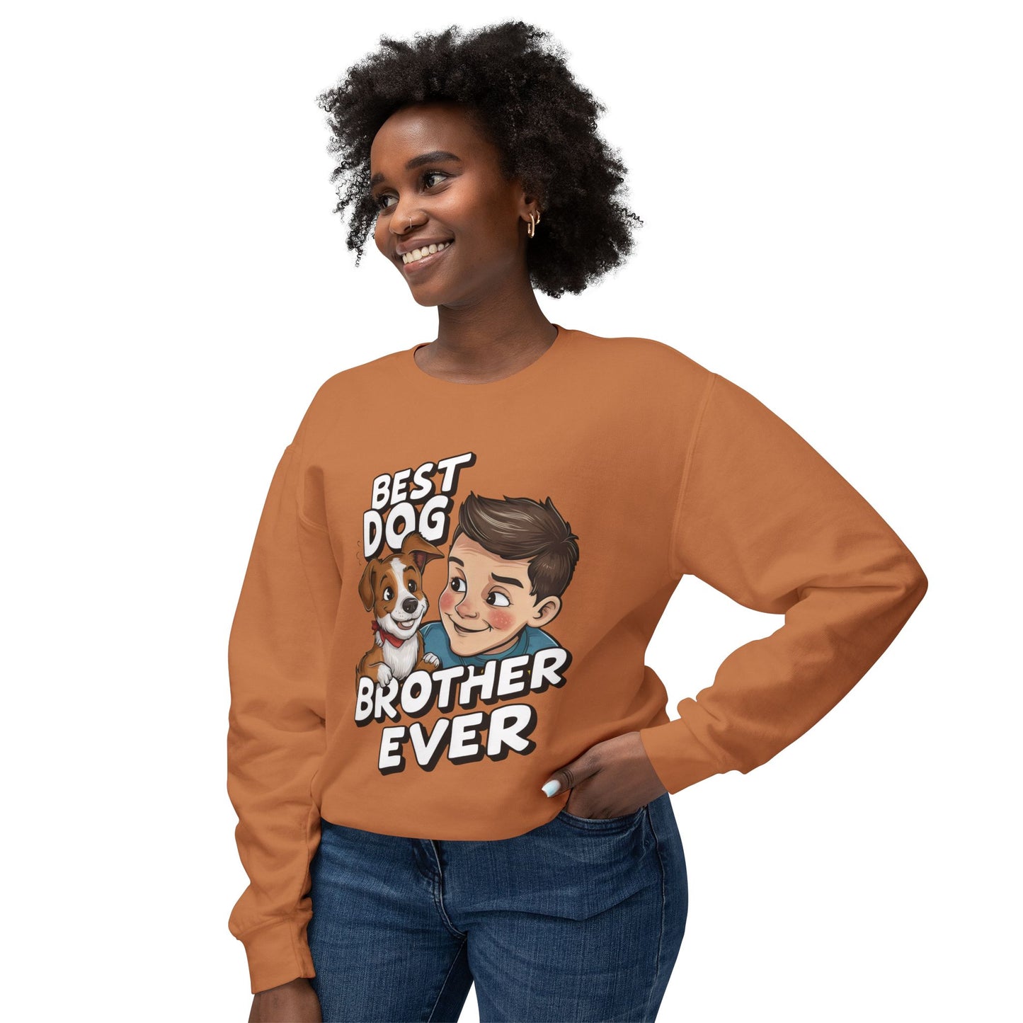 Cute Dog Brother Ever Crewneck Sweatshirt