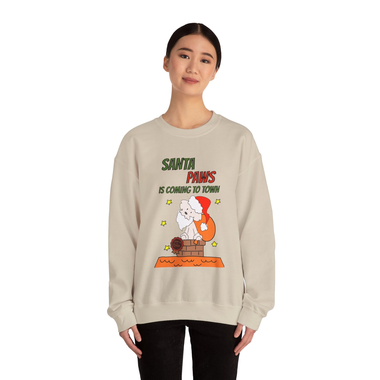 Santa Paws is Coming to Town Unisex Crewneck Sweatshirt