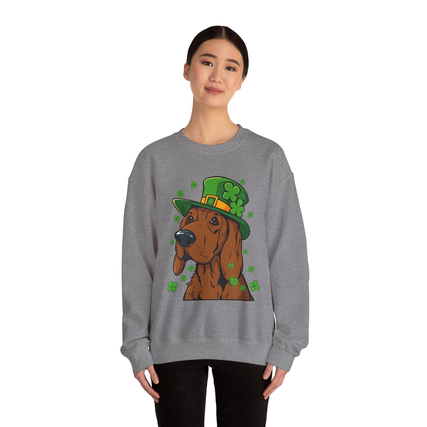 Cute Cartoon Shamrock Bloodhound St Patrick's Day Sweatshirt