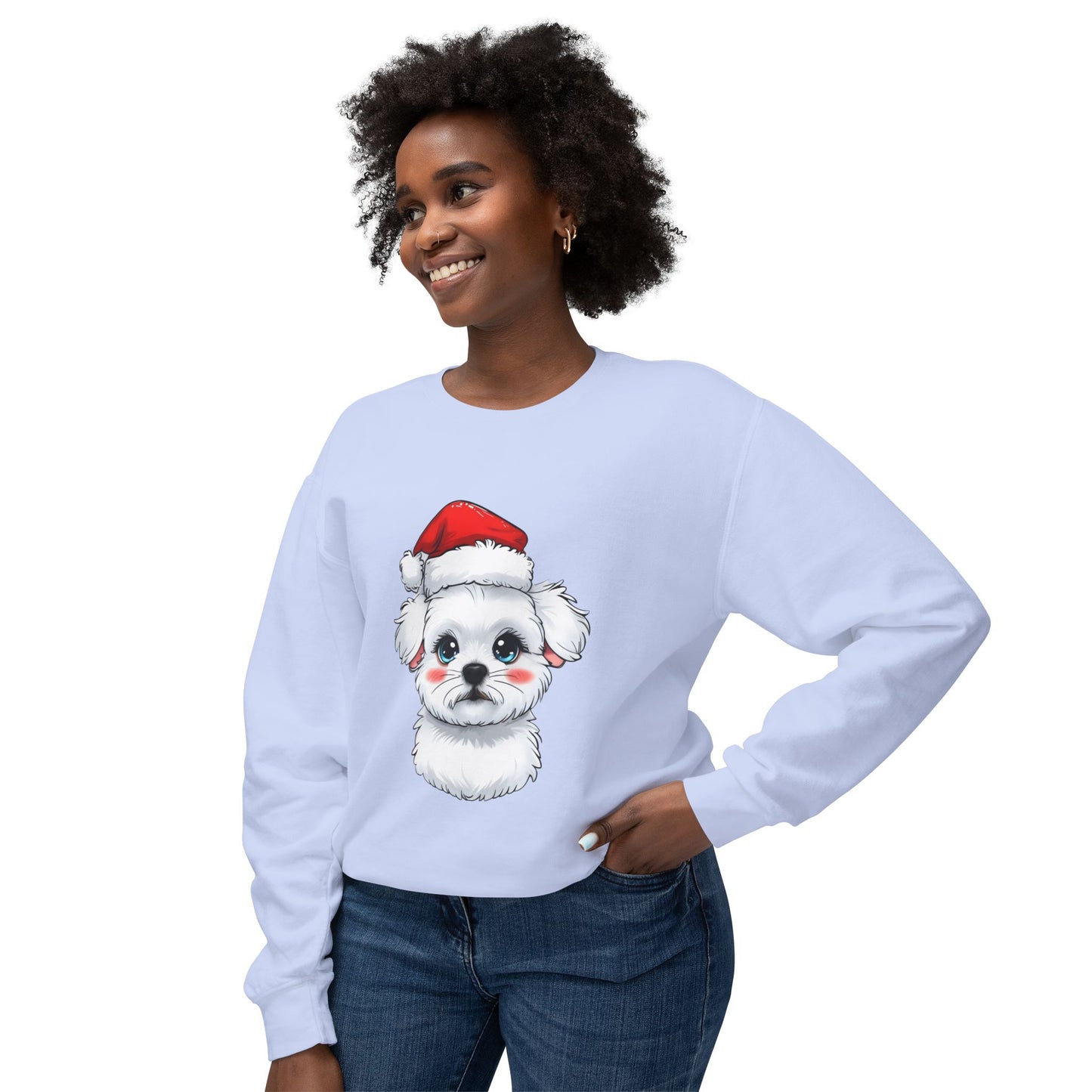 Cute Dog Cartoon Bichon Frise Christmas Sweatshirt