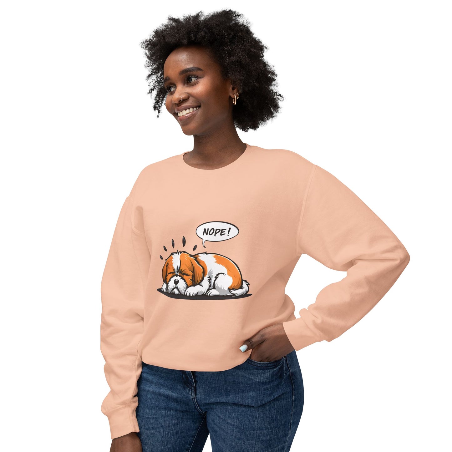 Cute Dog Cartoon Nope Meme Sweatshirt