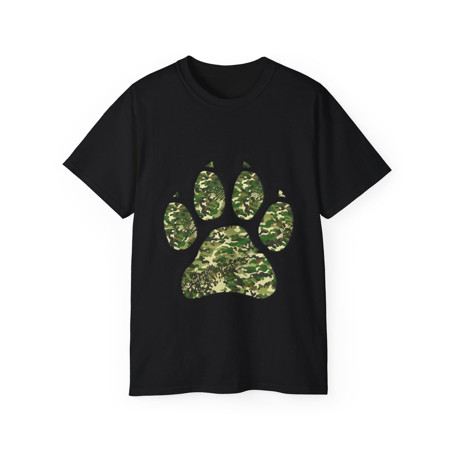 Cute Camouflage Paw Print Unisex Organic T-Shirt