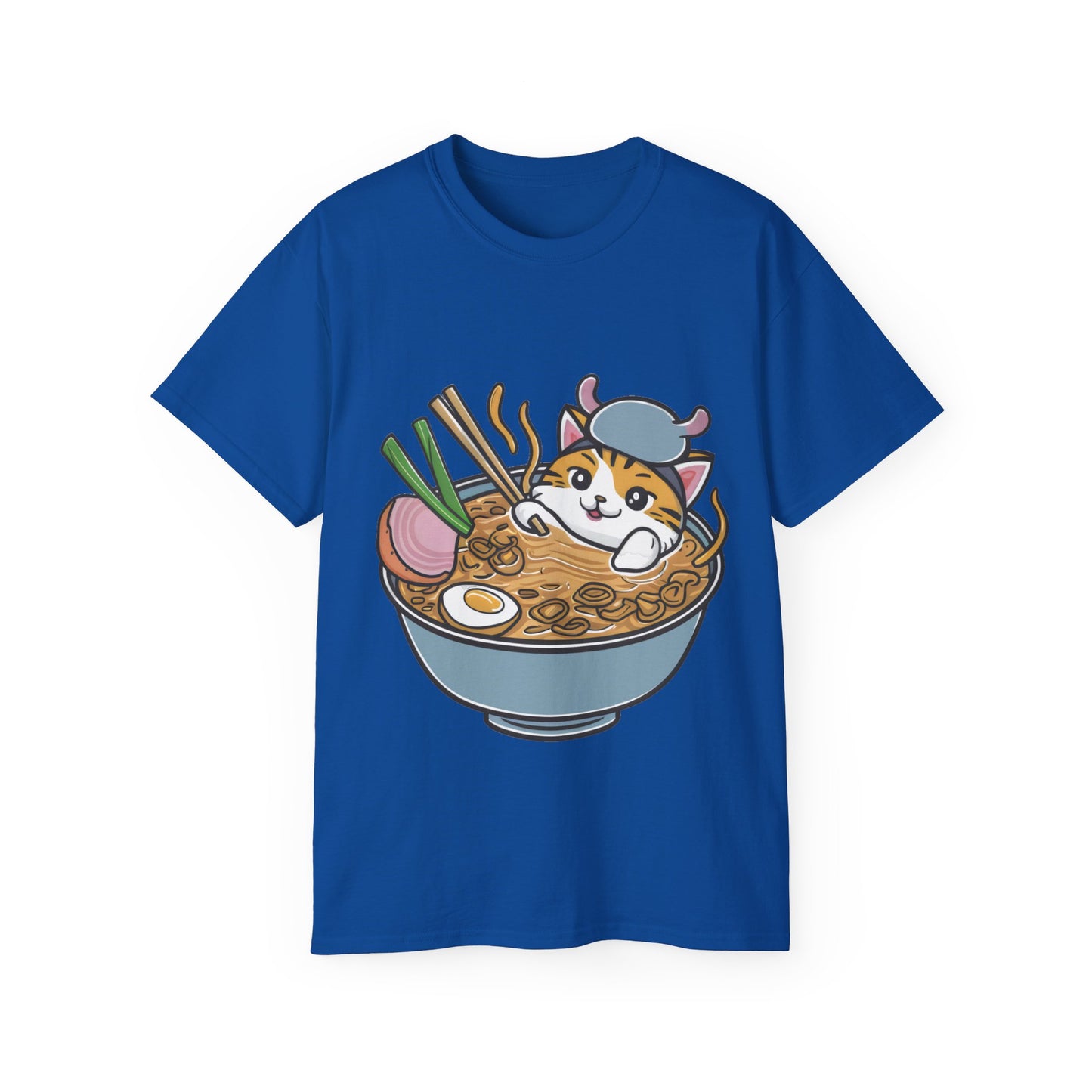 Cute Cartoon Cat Ramen Unisex Organic T-Shirt