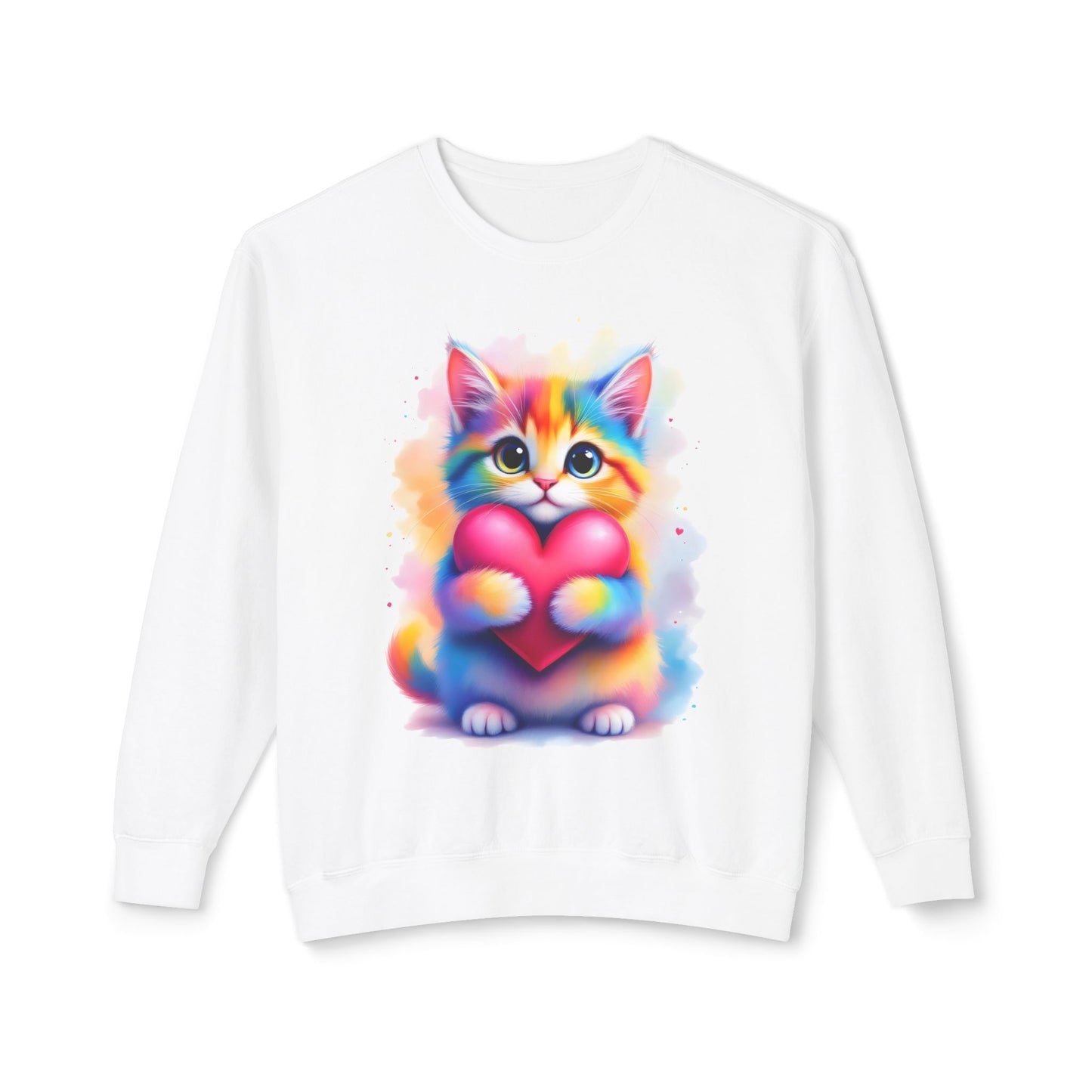 Rainbow Cat Heart Sweatshirt