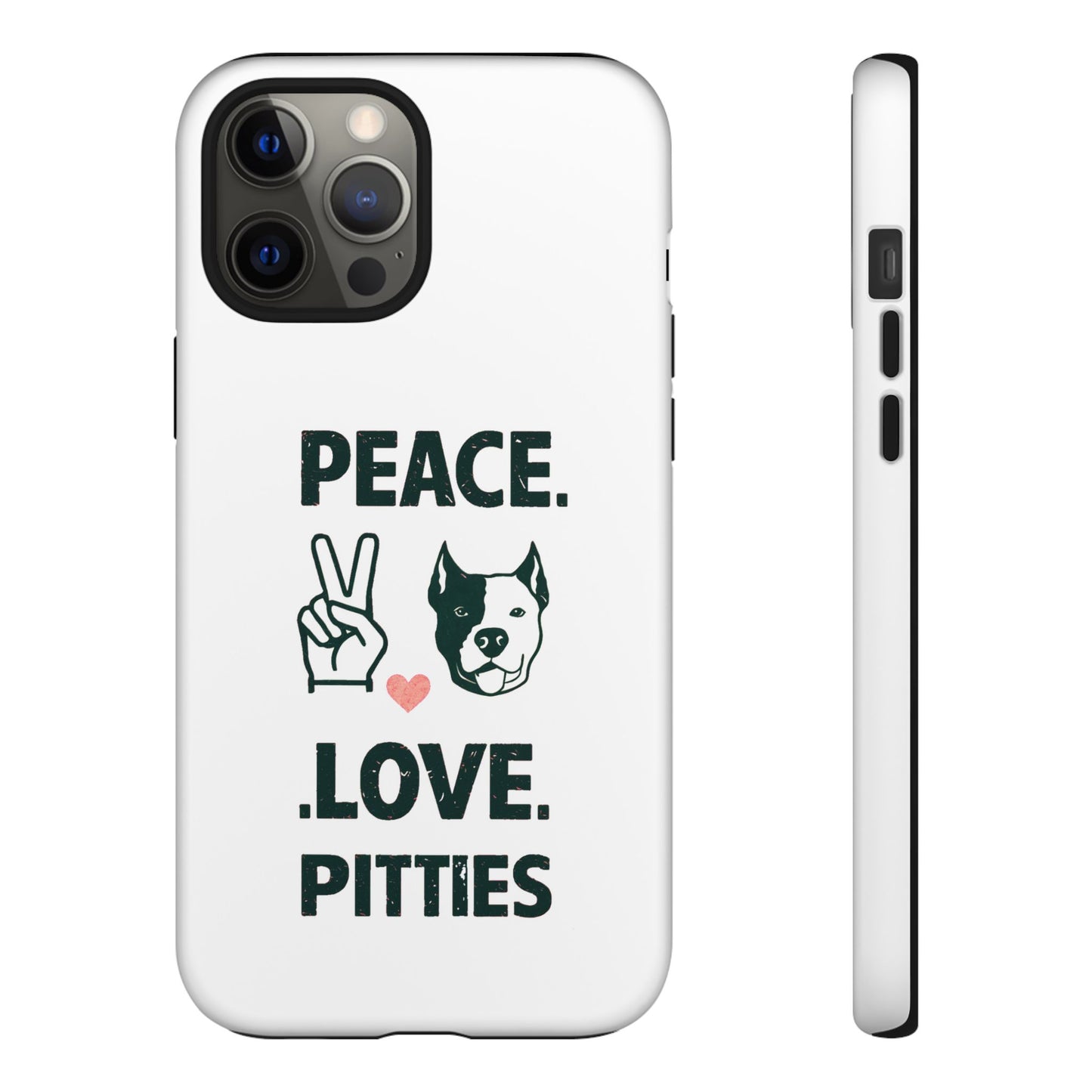 Cute Dog Cartoon Peace Love Pitties iPhone Tough Cases