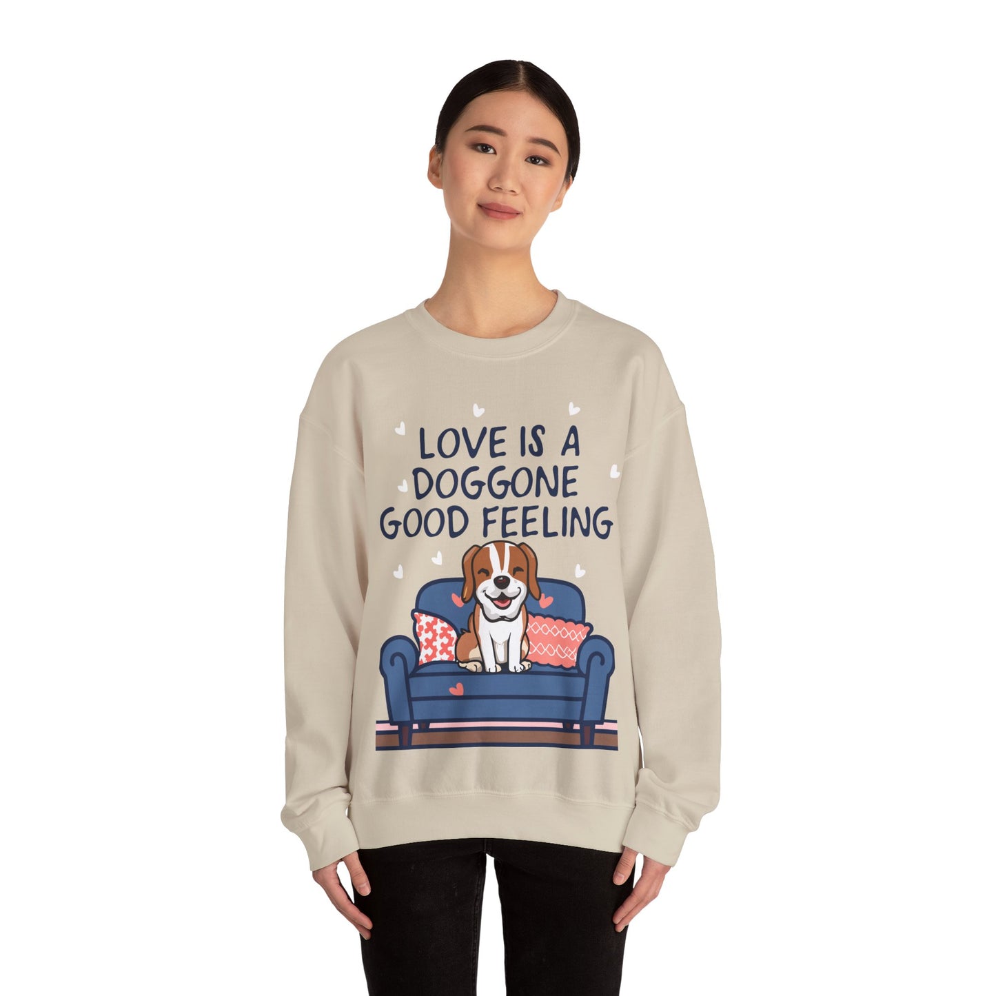 Cute Dog Cartoon Valentine's Day Meme Crewneck Sweatshirt