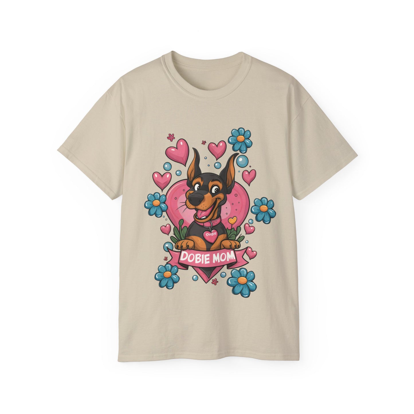 Cute Cartoon Dobie Mom Organic T-Shirt