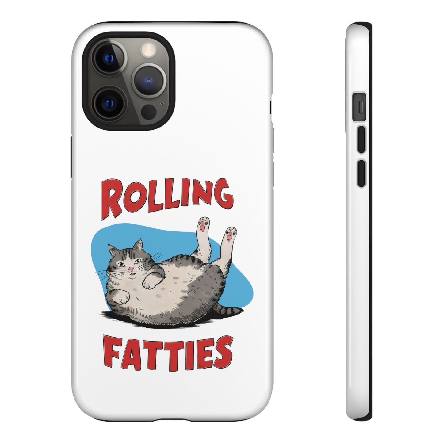 Cute Funny Cat Cartoon Rolling Fatties Meme iPhone Tough Cases