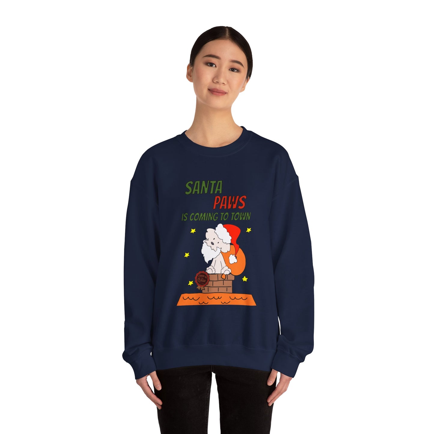 Santa Paws is Coming to Town Unisex Crewneck Sweatshirt