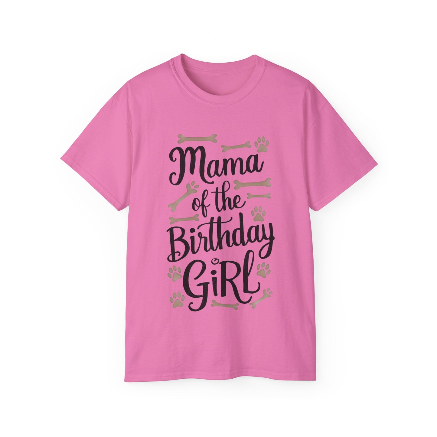 Cute Mama of the Birthday Girl Paw Print Organic T-Shirt