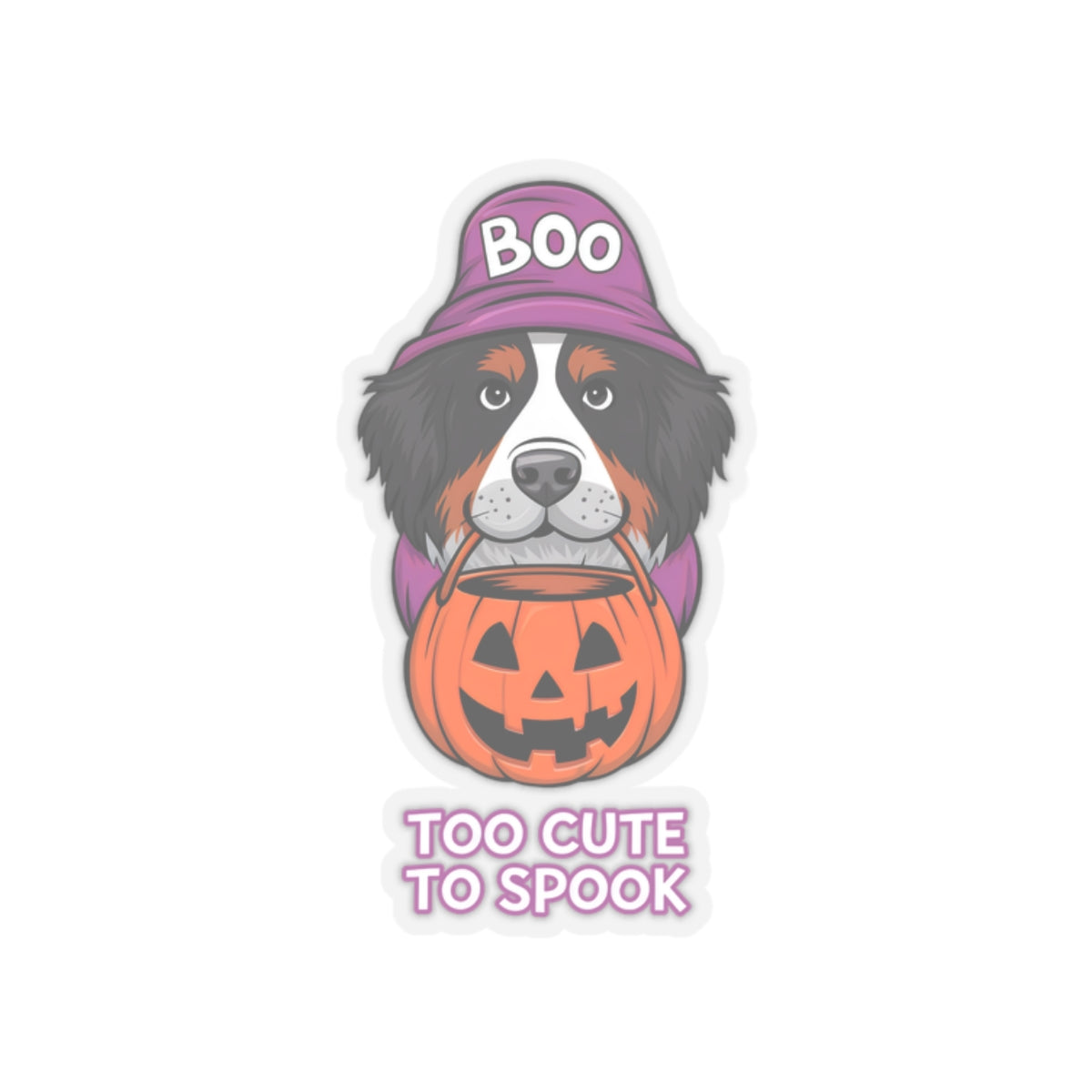 Dog Cartoon Too Cute to Spook Kiss-cut Stickers