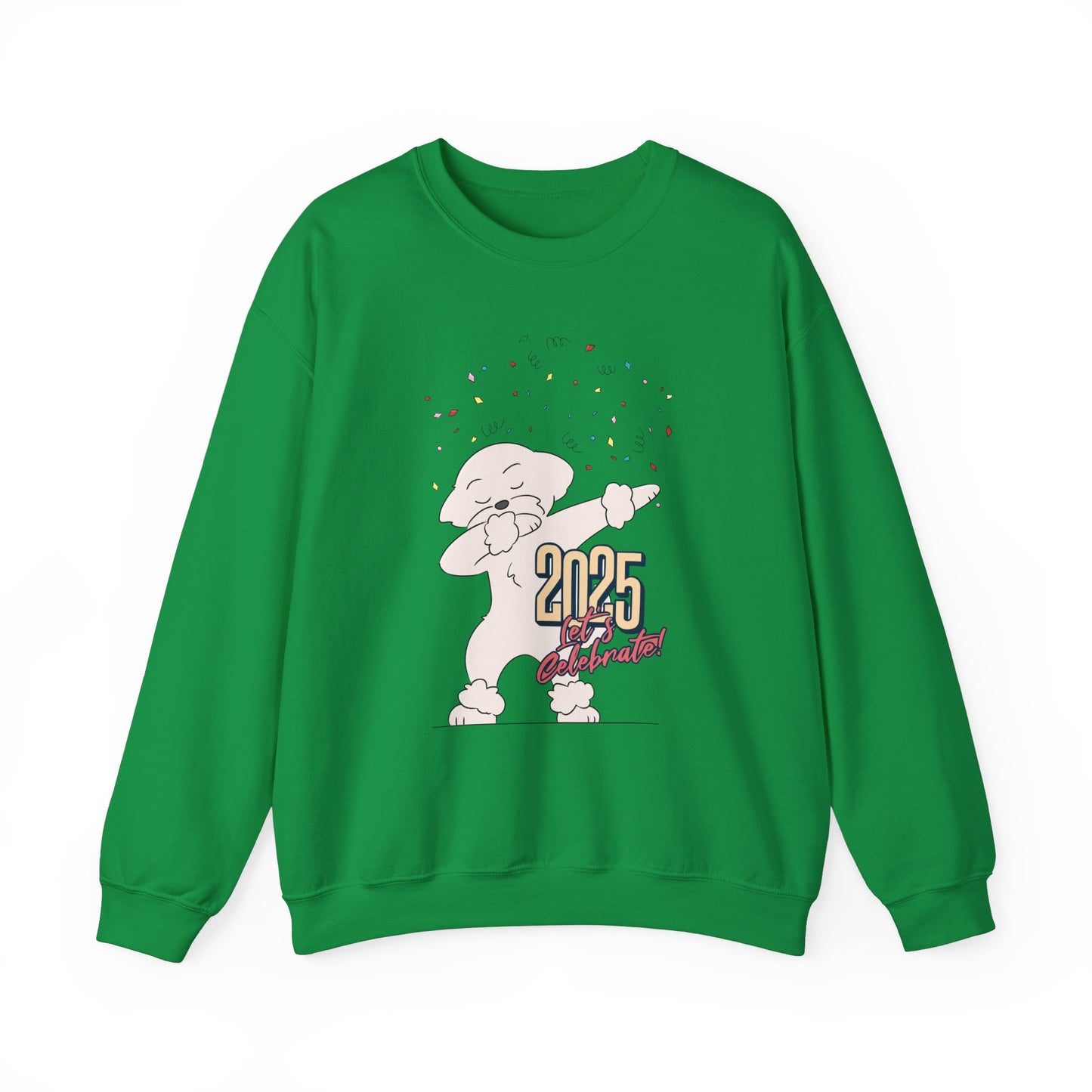 Cheeky Bichon Cute Let's Celebrate 2025 Unisex Crewneck Sweatshirt