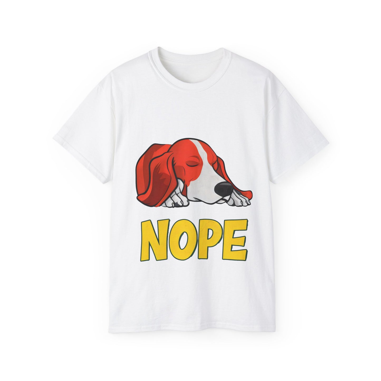 Cute Dog Cartoon Nope Meme Unisex Organic T-Shirt