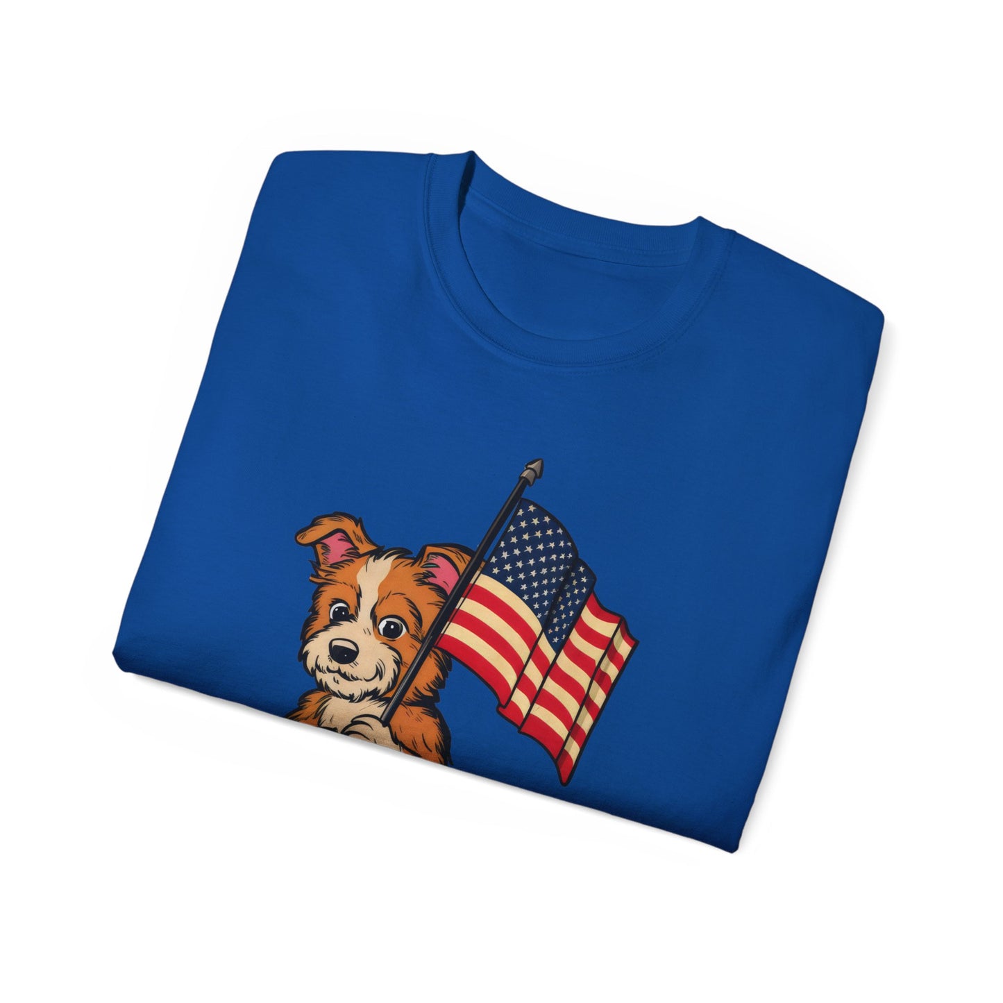 Cute Dog Cartoon Fourth of July Merica Organic T-Shirt