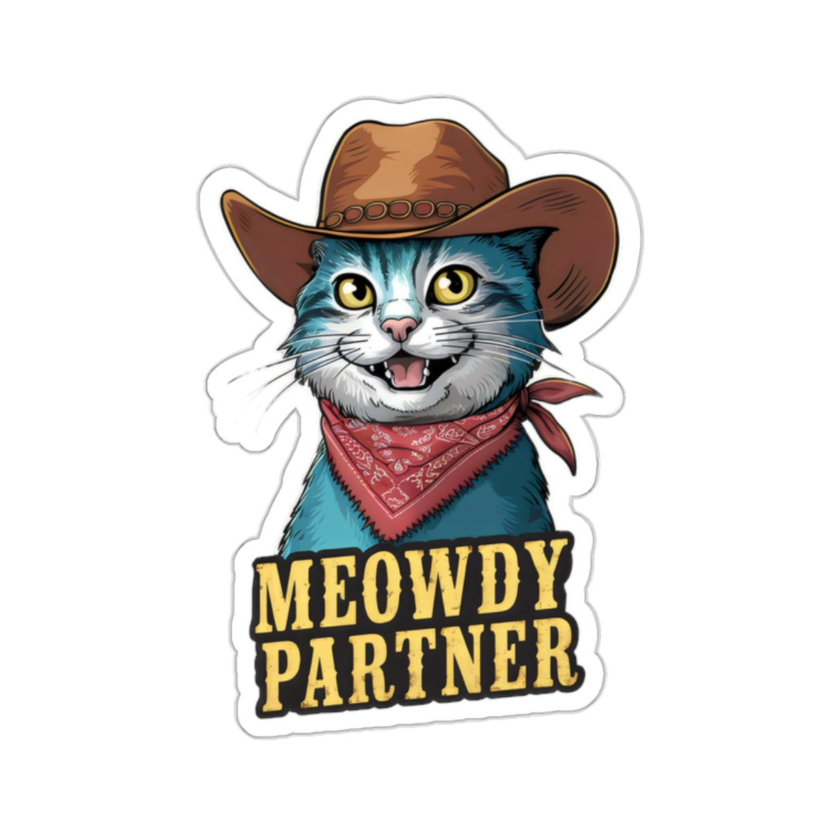 Cute Cat Cartoon Meowdy Partner Kiss-cut Stickers