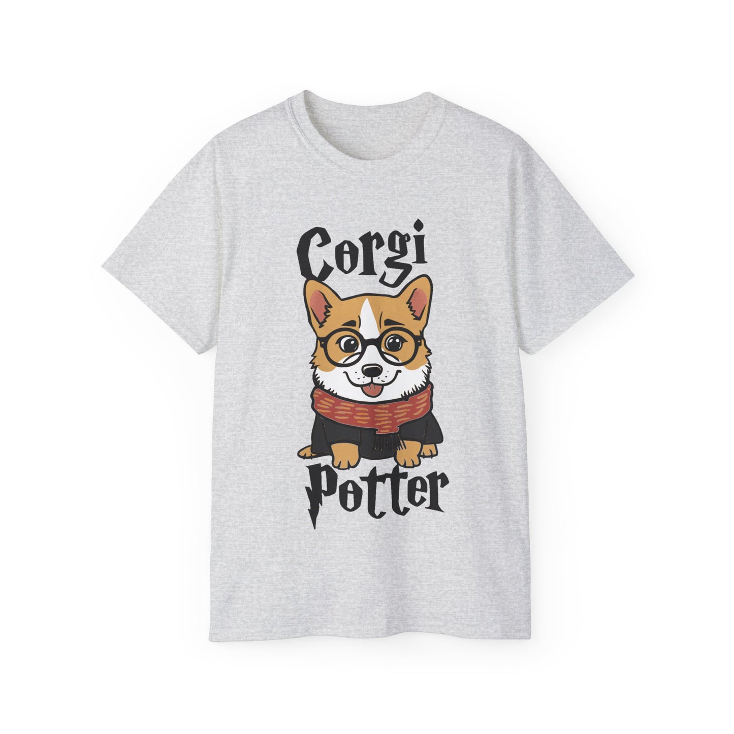 Cute Dog Cartoon Corgi Potter Unisex Organic T-Shirt