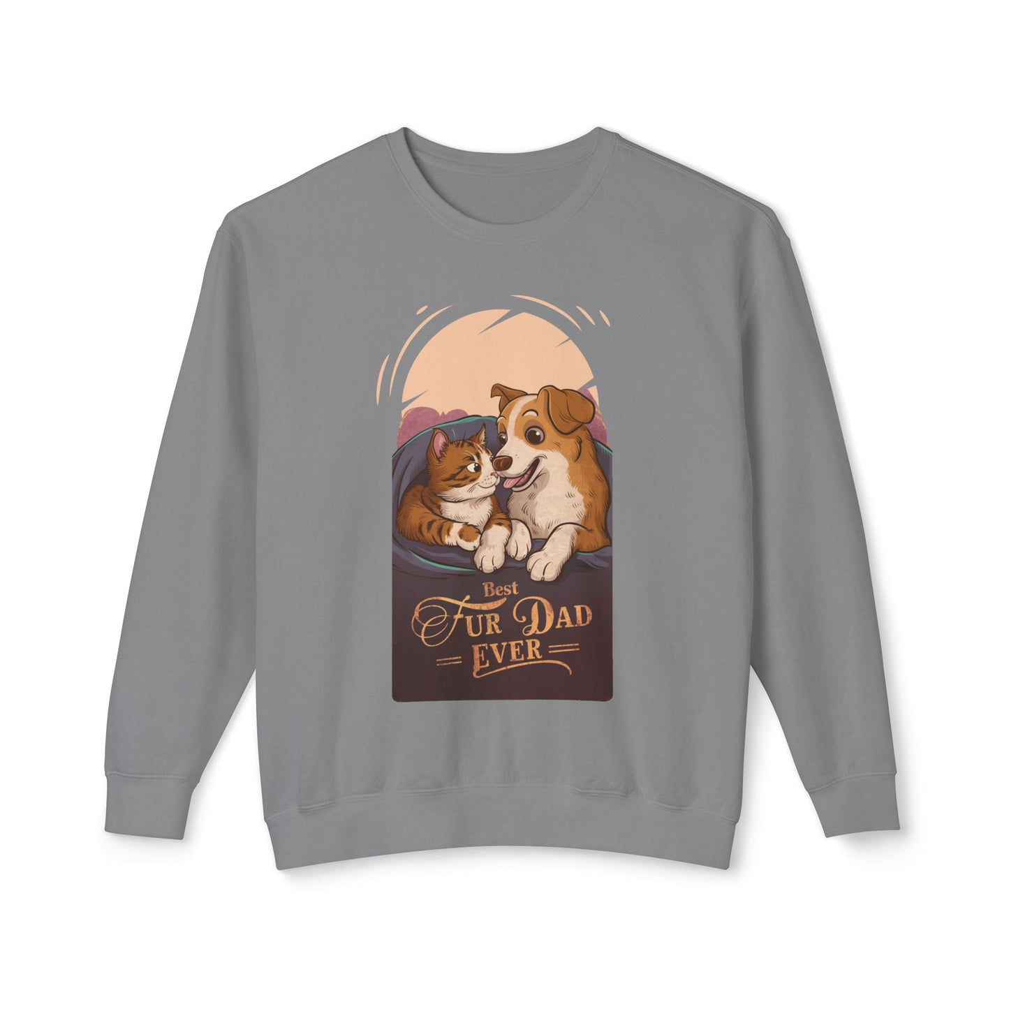 Best Fur Dad Ever Crewneck Sweatshirt - Unisex Lightweight