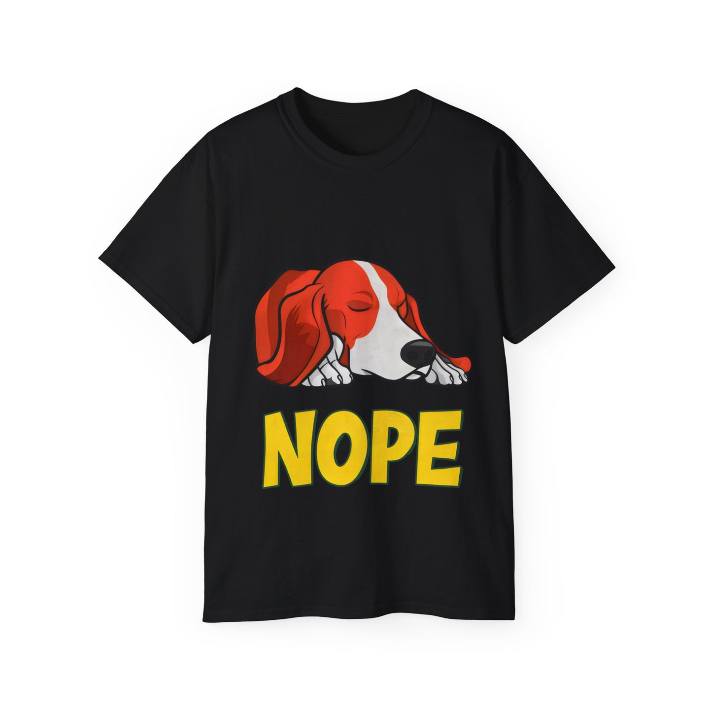 Cute Dog Cartoon Nope Meme Unisex Organic T-Shirt