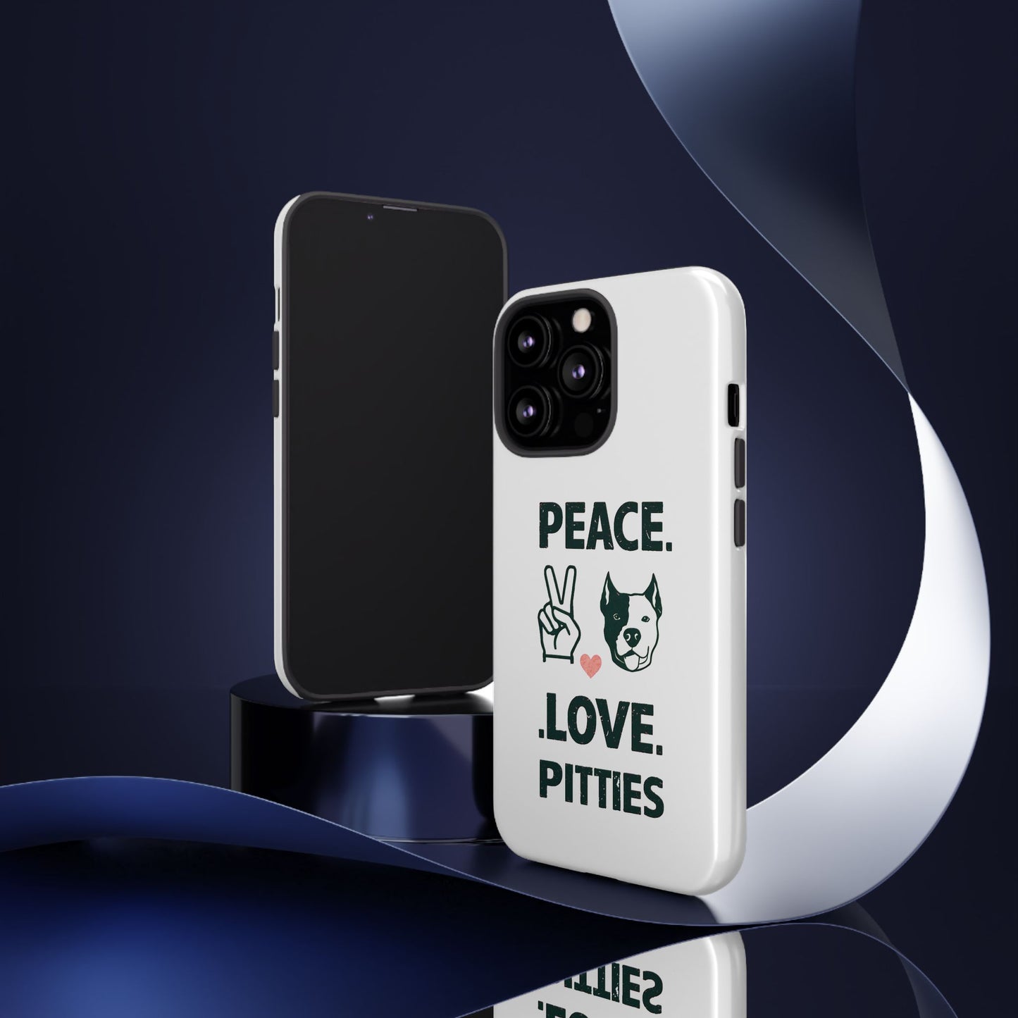 Cute Dog Cartoon Peace Love Pitties iPhone Tough Cases