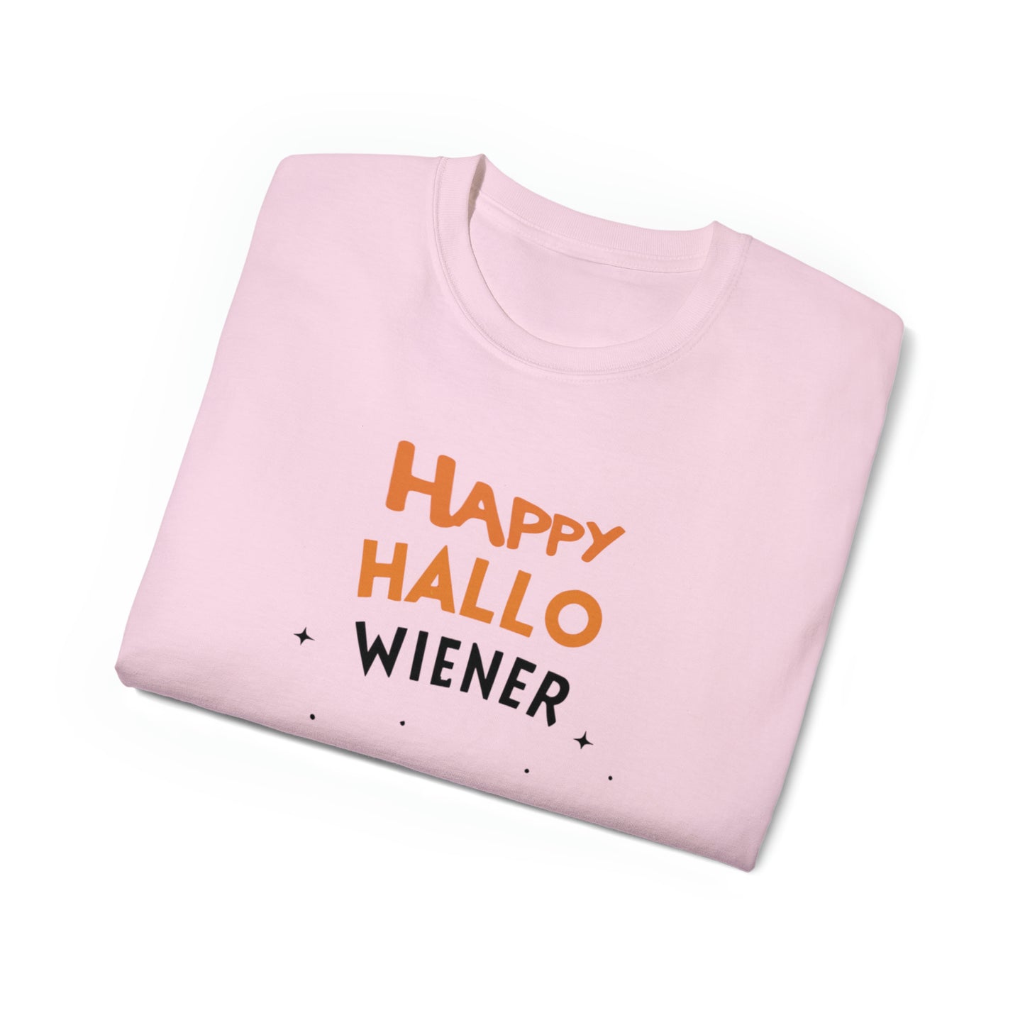 Cute Funny Happy Hallowiener Unisex Organic T-Shirt