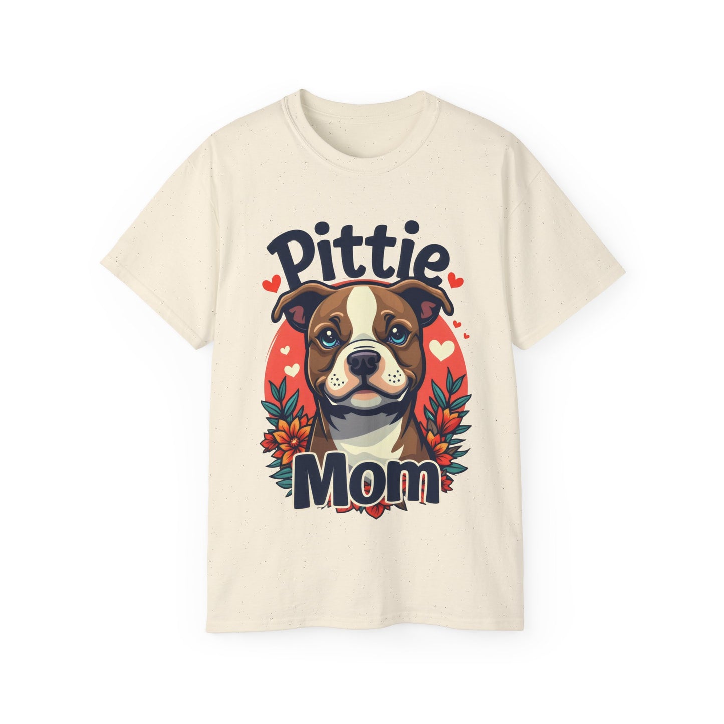 Cute Dog Cartoon Pittie Mom Organic T-Shirt