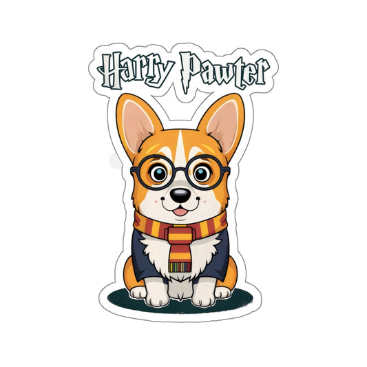 Cute Dog Cartoon Harry Pawter Corgi Kiss-cut Stickers