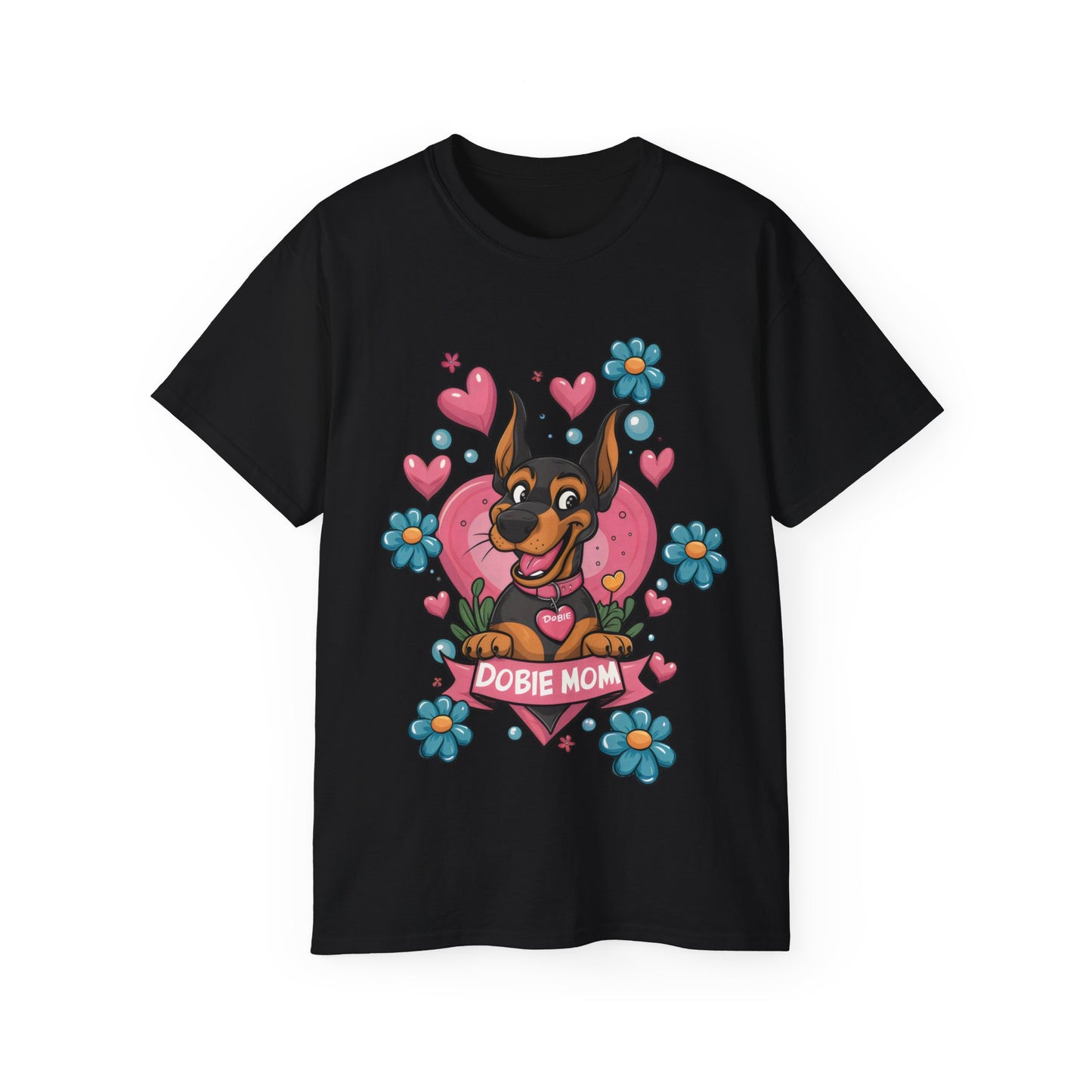 Cute Cartoon Dobie Mom Organic T-Shirt