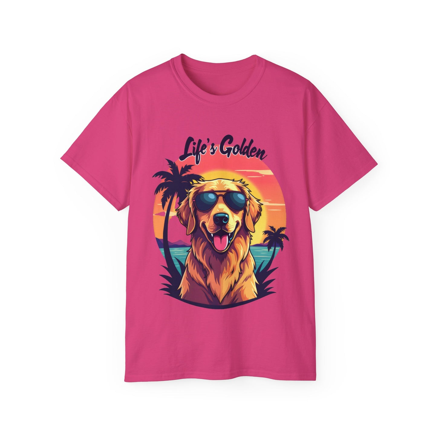 Cute Dog Cartoon Life's Golden Unisex Organic T-Shirt