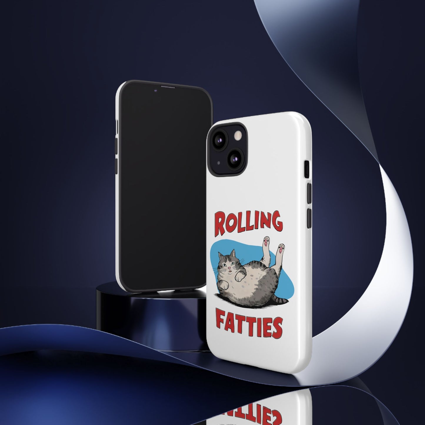 Cute Funny Cat Cartoon Rolling Fatties Meme iPhone Tough Cases