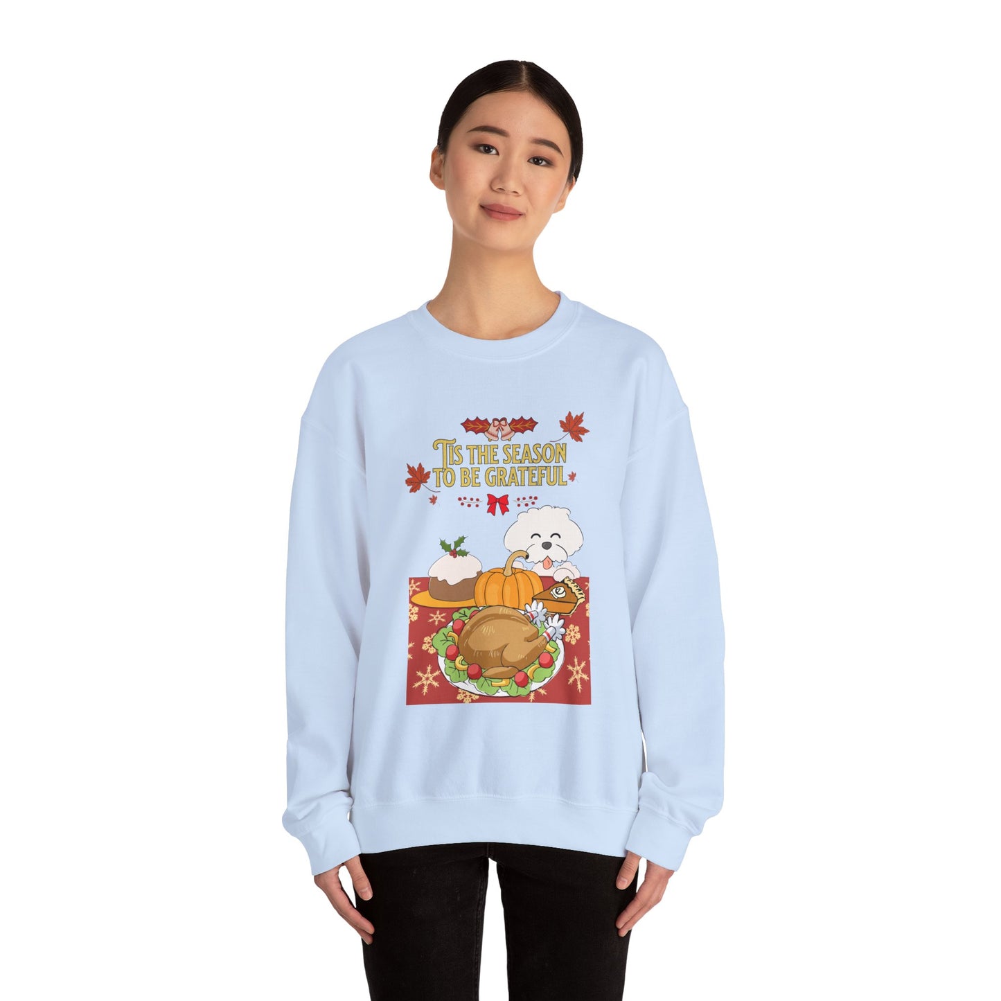 Tis the Season to be Grateful Thanksgiving Unisex Crewneck Sweatshirt