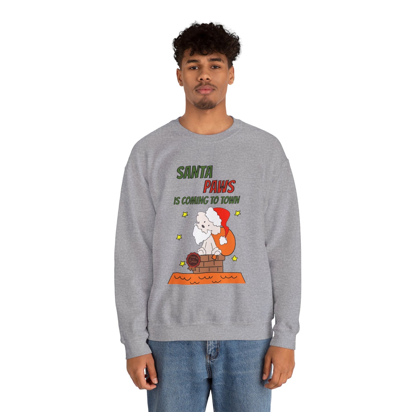 Santa Paws is Coming to Town Unisex Crewneck Sweatshirt