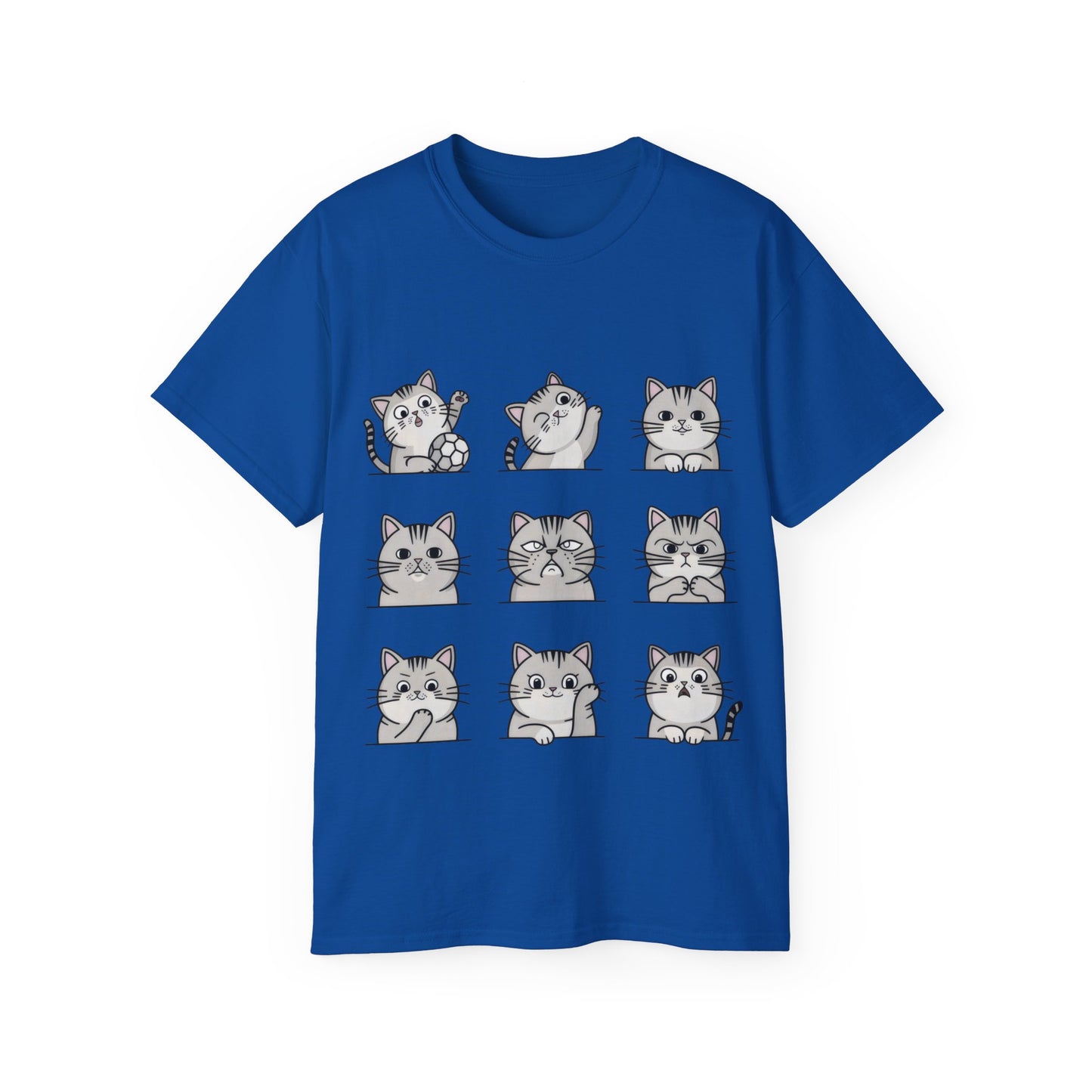 Nine Cute Cats Cartoon Organic T-Shirt