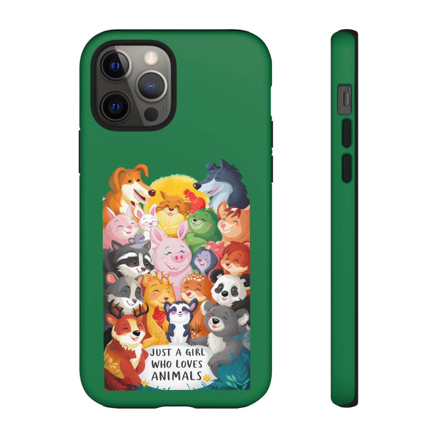 Cute Cartoon Just a Girl Who Loves Animals iPhone Tough Cases