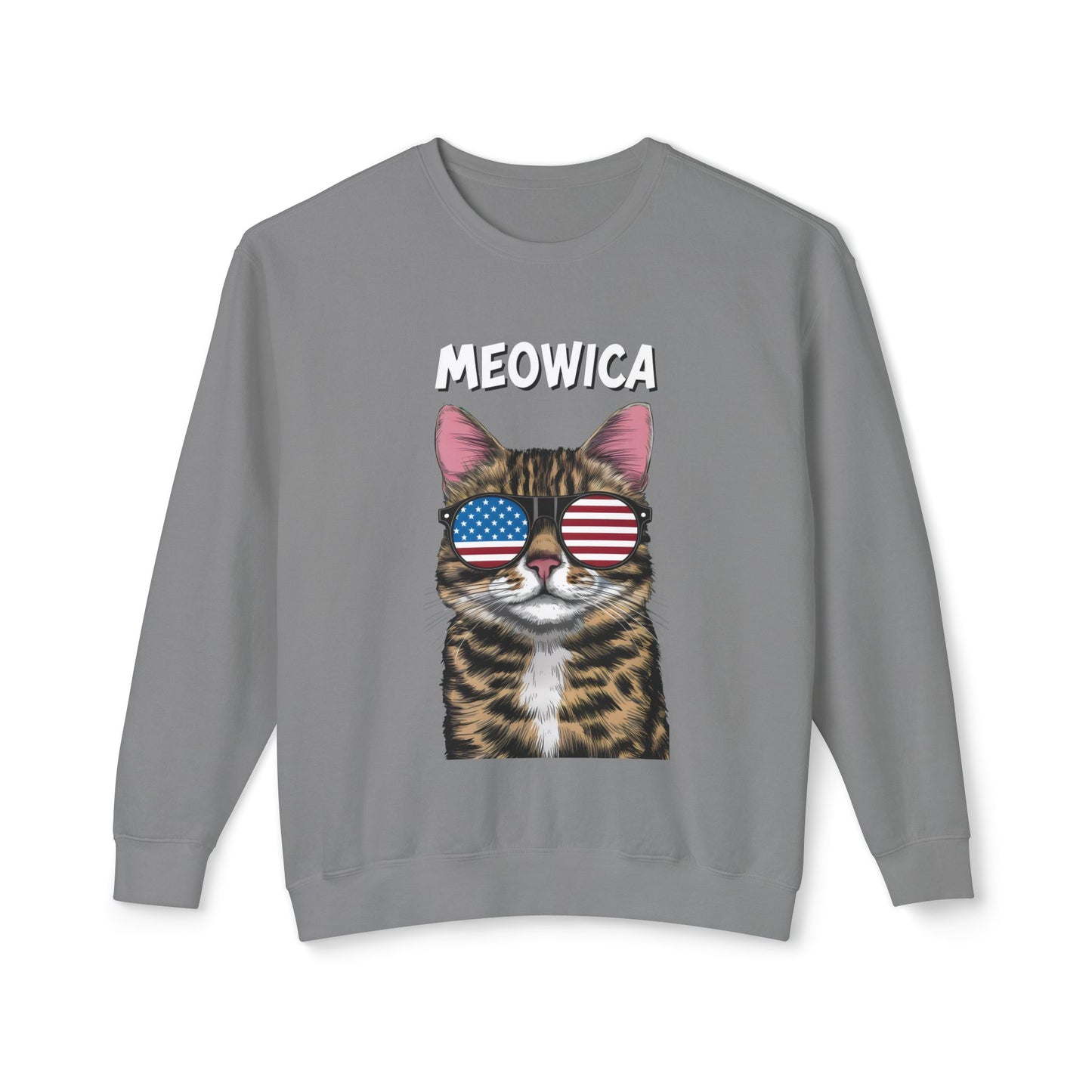 Cat Meme Crewneck Sweatshirt - Cute Meowica Design