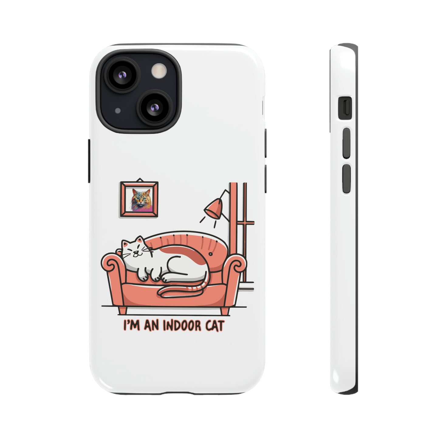 Cute Funny I'm an Indoor Cat Meme Cartoon iPhone Tough Cases