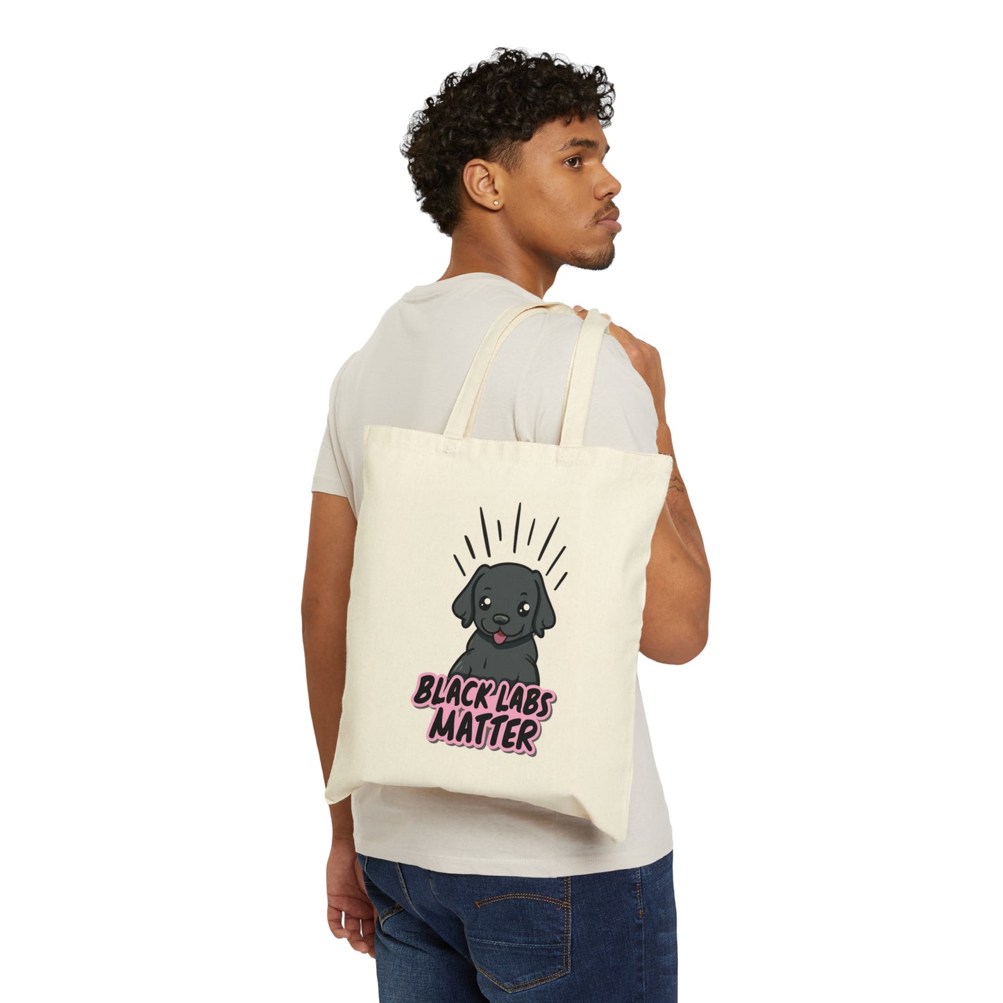 Cute Black Labs Matter Cotton Canvas Tote Bag