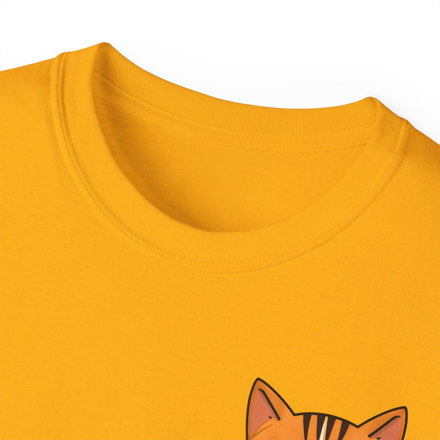 Cute Cartoon Cat in Pocket Unisex Organic T-Shirt