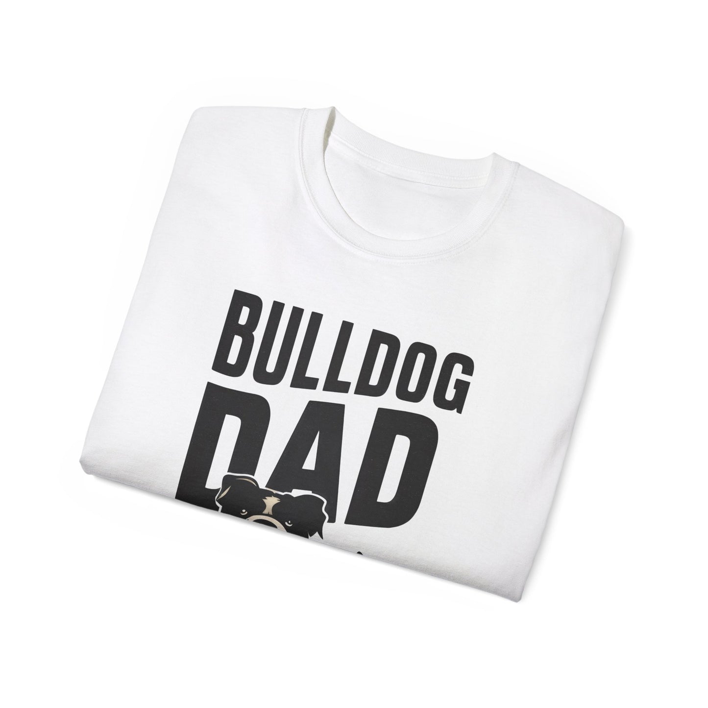 Cute Cartoon Bulldog Dad Organic T-Shirt