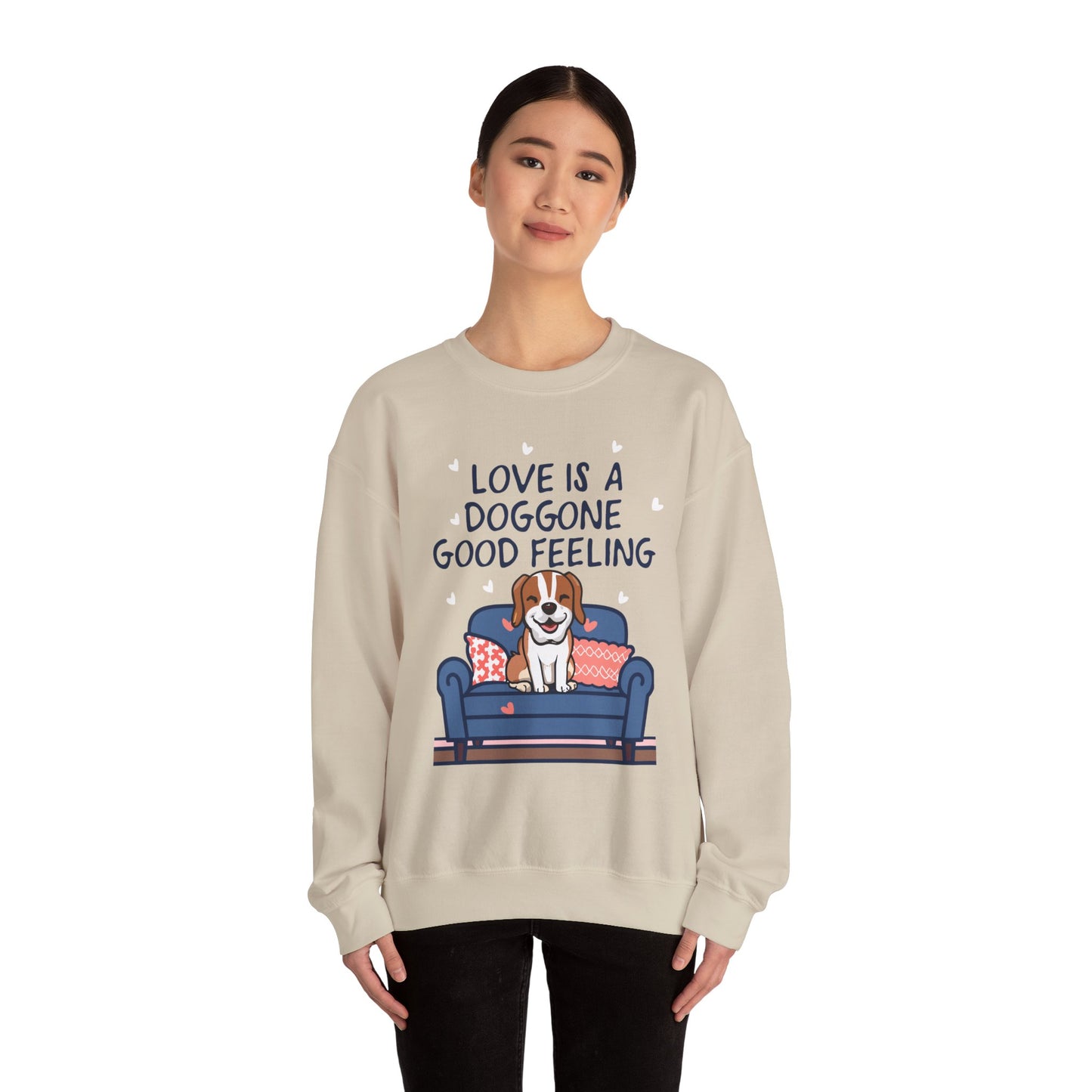 Cute Dog Cartoon Valentine's Day Meme Crewneck Sweatshirt