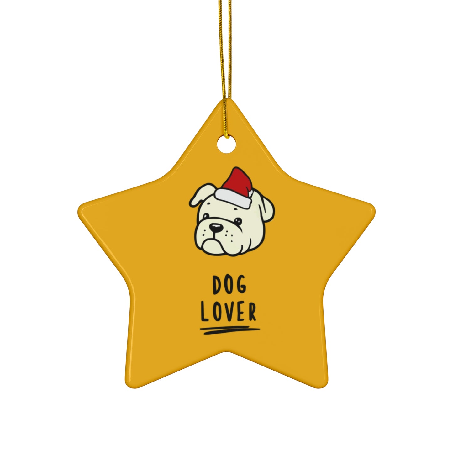 Cute Dog Lover Pug Santa Ceramic Ornament