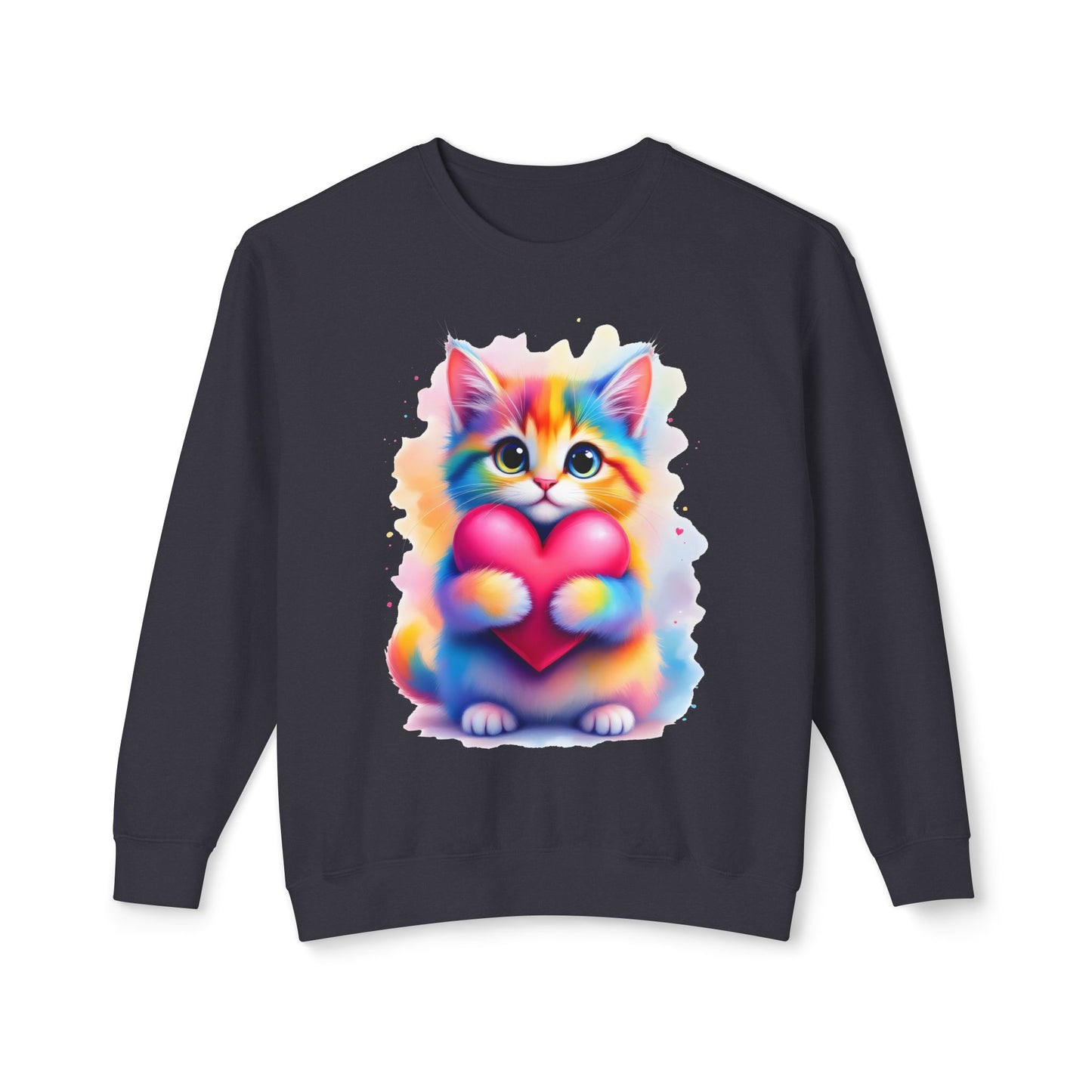 Rainbow Cat Heart Sweatshirt