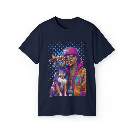 Cute Funny Rappers with Dogs Unisex Organic T-Shirt