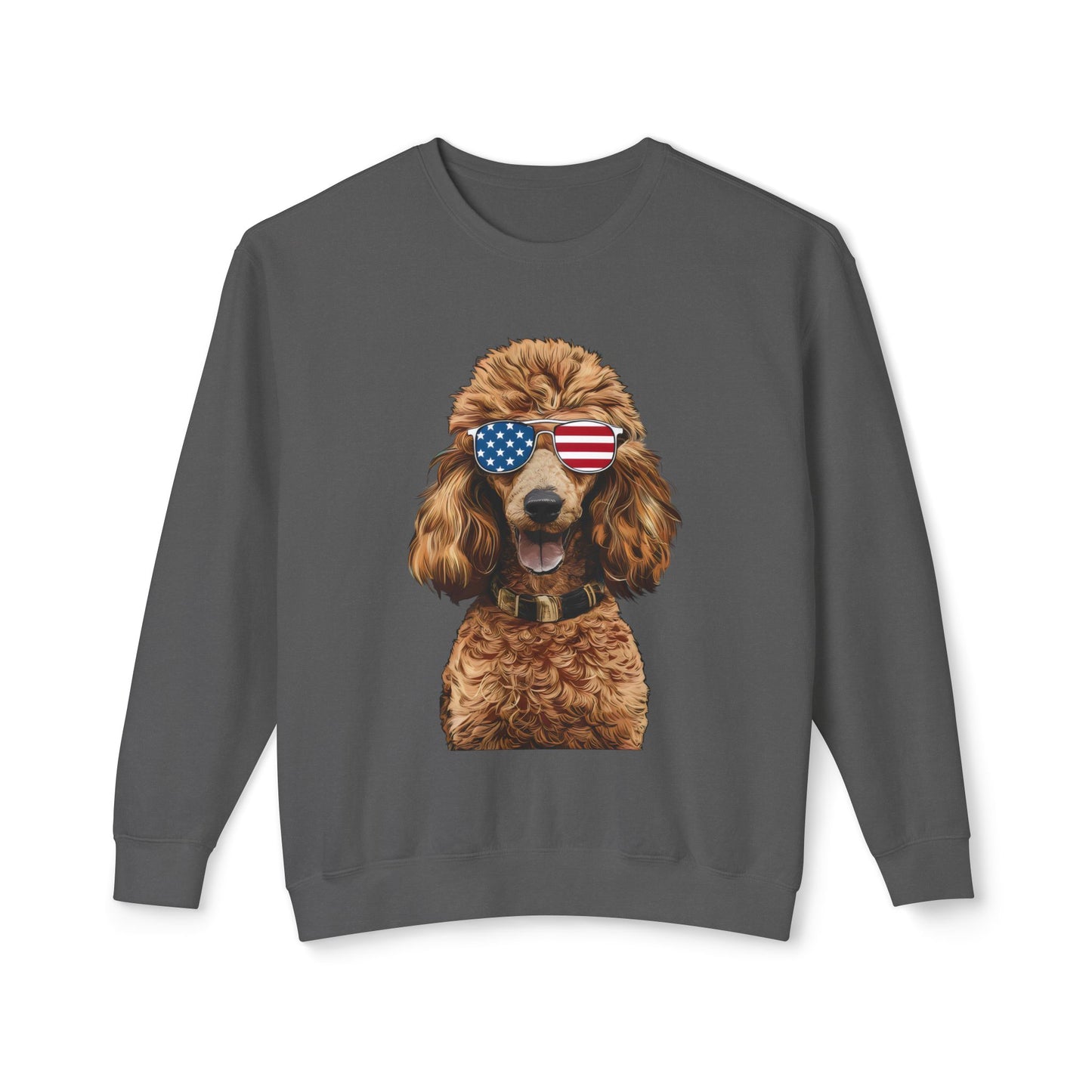 Cute Poodle in Sunglasses with US Lenses Sweatshirt